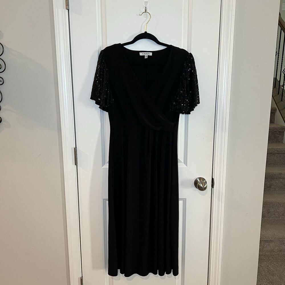 Chaus New York Dress Medium Sequin Babydoll Y2K